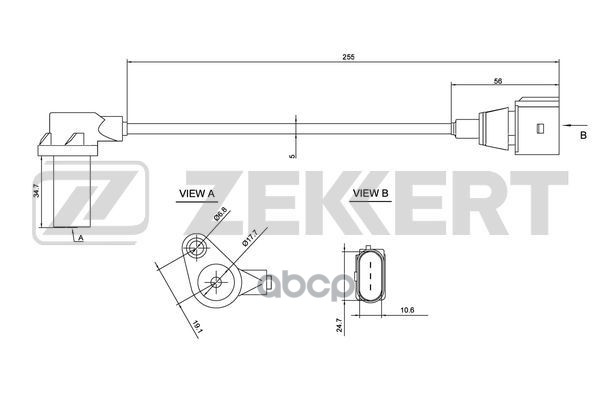 Датчик положения коленвала VW Touareg 04-  Audi Q7 06-  Porsche Cayenne 09- Zekkert арт. se-4002