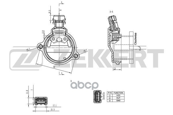 Датчик положения коленвала Audi 100 IV 90-  80 IV 91-  A4 95-  A6 94-  A8 95- Zekkert арт. se-4006