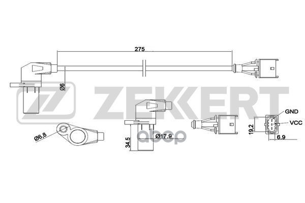 Датчик положения коленвала Opel Vectra B 95-  Astra G 98-  Zafira A 99- Zekkert арт. se-4024