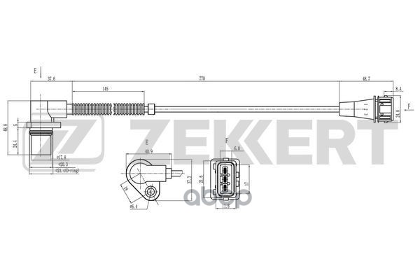 Датчик положения коленвала Opel Astra F  G 93-  Vectra A  B 92-  Calibra A 94- Zekkert арт. se-4041
