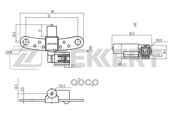 Датчик положения коленвала Renault Clio II  III  IV 98-  Modus 11-  Logan Express 07-  Kangoo 98-  T Zekkert арт. se-4042