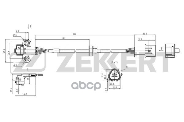 Датчик положения коленвала Mitsubishi Colt V 96-  Lancer VII 03-  Space Star 98- Zekkert арт. se-4049