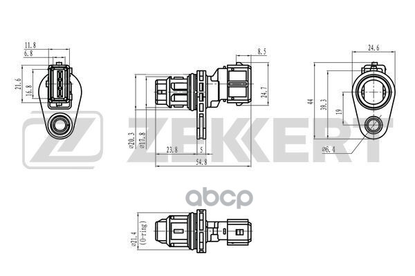 Датчик положения коленвала Hyundai Santa Fe 01-  Tucson 04-  Accent II 02-  Kia Sportage I  II 04- Zekkert арт. se-4065
