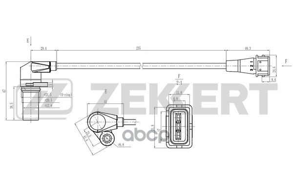Датчик положения коленвала Chevrolet Aveo (T200  T250  T255) 05-  Spark (M300) 05-  Daewoo Matiz (M1 Zekkert арт. se-4066