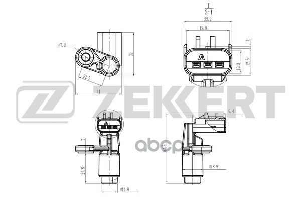 Датчик положения коленвала Jeep Wrangler III 07-  Chrysler Voyager/Grand Voyager III  IV 00-  Dodge Zekkert арт. se-4070