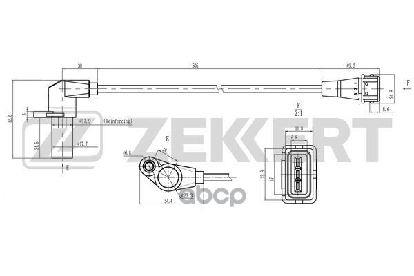 Датчик положения коленвала Opel Astra F  G 91-  Vectra B 95-  Zafira A 99- Zekkert арт. se-4078