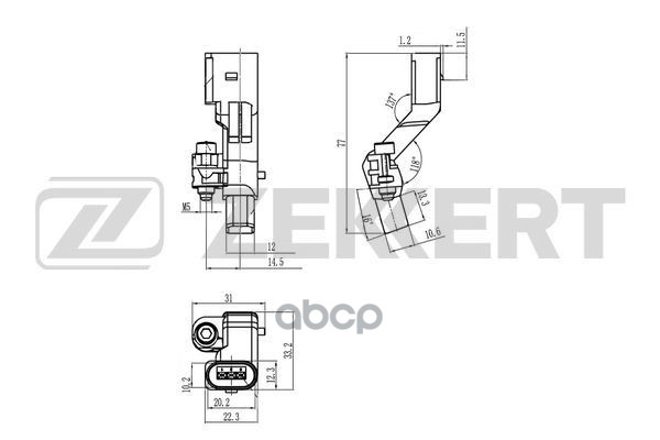 Датчик положения коленвала Audi A6 III 04-  A4 III 04-  Mitsubishi Lancer VIII 08-  Outlander II 07- Zekkert арт. se-4085