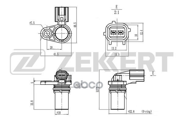 Датчик положения коленвала Ford Focus II 03-  Transit VII 06-  Mondeo III IV 00-  Fiesta V 05-  Mazd Zekkert арт. se-4087