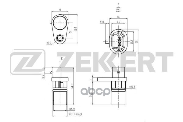 Датчик положения коленвала Fiat Croma (194) 05-  Opel Astra G 00-  Vectra B  C 00-  Zafira A  B 00- Zekkert арт. se-4102
