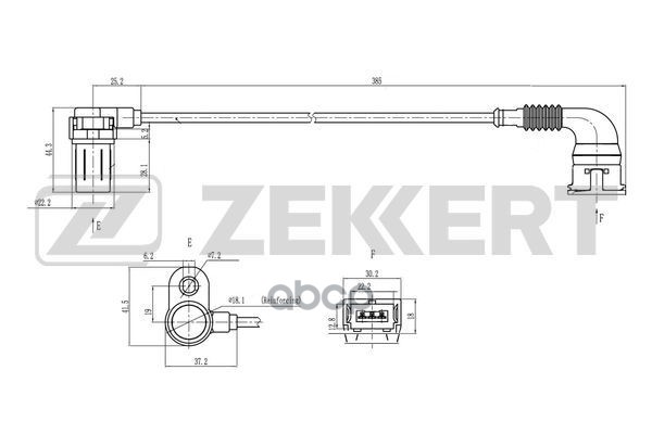 Датчик положения коленвала BMW 5 (E39) 96-  X5 (E53) 00-  7 (E38) 96- Zekkert арт. se-4117