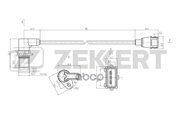 Датчик положения коленвала Opel Astra F  G 93-  Vectra A  B 92-  Omega B 94-  Calibra A 94- Zekkert арт. se-4127