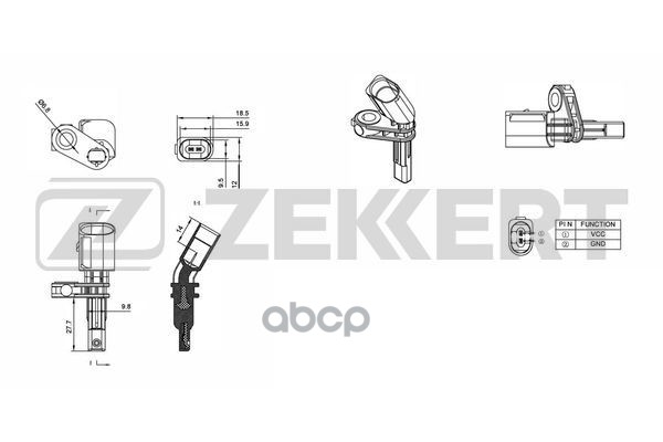 Датчик ABS передн. лев. VW Passat VI  VII 05-  Tiguan 07-  Audi A3 II 03-  Q3 11-  Skoda Octavia (1Z Zekkert арт. se-6007