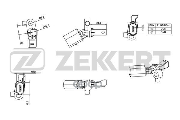 Датчик ABS задн. лев. VW Polo IV  V 01-  Skoda Rapid (NH_) 12-  Fabia (6Y_  5_  NJ_) 99- Zekkert арт. se-6013