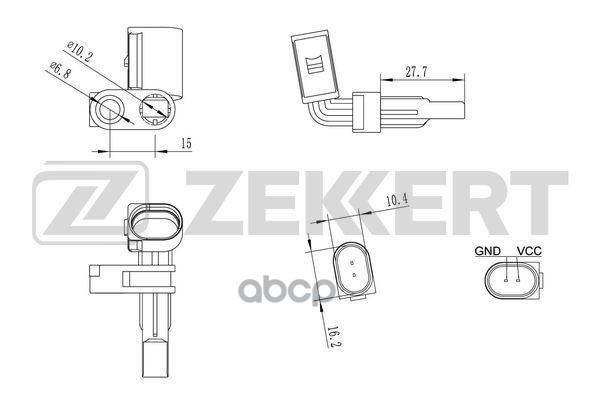 Датчик ABS задн./передн. VW Touareg 10-  Audi Q7 10-  Porsche Cayenne II 10- Zekkert арт. se-6026