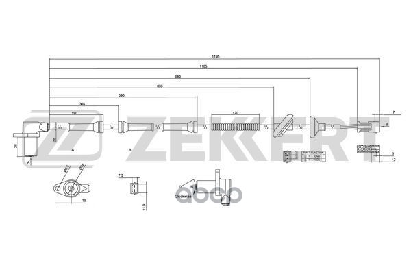 Датчик ABS задн. Audi A6 II 01- Zekkert арт. se-6032