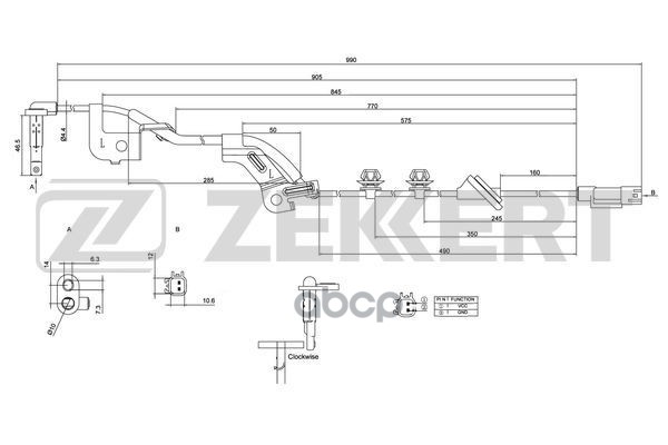 Датчик ABS задн. лев. Mitsubishi Outlander II 06-  Lancer VIII 08- Zekkert арт. se-6042