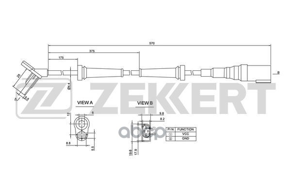 Датчик ABS передн. Ford Focus 98- Zekkert арт. se-6054
