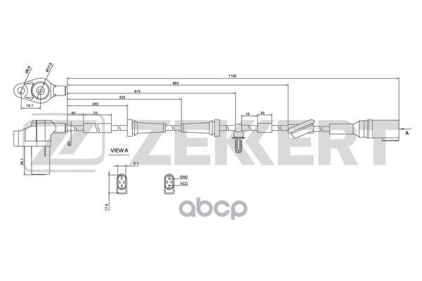 Датчик ABS передн. Ford Transit VI 00- Zekkert арт. se-6059