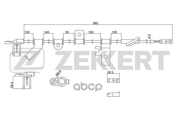 Датчик ABS задн. прав. Mazda Tribute 00- Zekkert арт. se-6092
