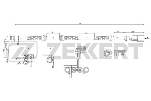 Датчик ABS передн. Renault Scenic III 03-  Grand Scenic III 04-  Megane III 02- Zekkert арт. se-6172