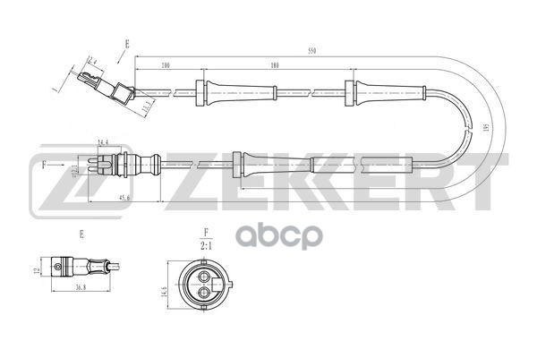 Датчик ABS передн. Renault Espace IV 02-  Laguna II 01-  Vel Satis 02- Zekkert арт. se-6222