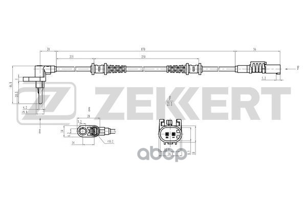 Датчик ABS передн. MB Sprinter (B906  B907) 06-  VW Crafter 30-35 06-  Crafter 30-50 06- Zekkert арт. se-6225