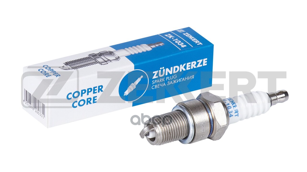 Свеча зажигания (аналог NGK 7281  цена за 1 шт.) Renault Megane 96-  Opel Astra F 91-  Corsa (A B) 8 Zekkert арт. zk-1034