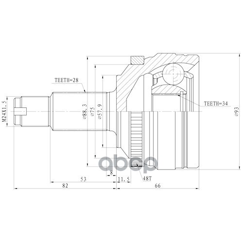 Шрус Наружный | Перед Прав/Лев | Zikmar арт. Z87087R