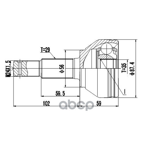 Шрус Наружный | Перед Прав/Лев | Zikmar арт. Z87106R