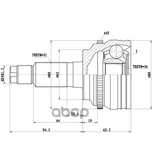 Шрус Наружный | Перед Лев | Zikmar арт. Z87257R