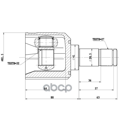Шрус Внутренний | Перед Лев | Zikmar арт. Z87704R