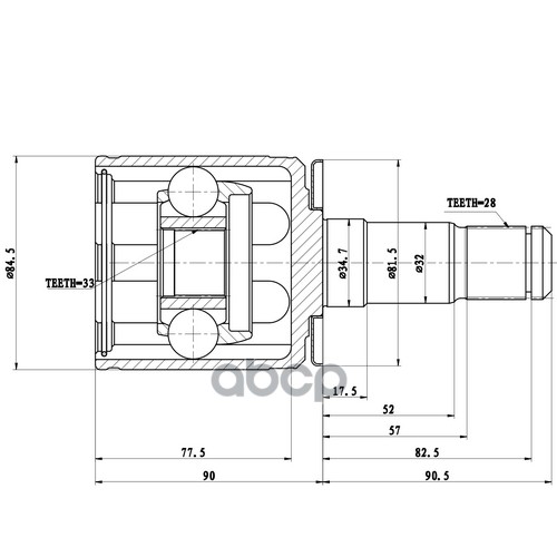 Шрус Внутренний | Перед Лев | Zikmar арт. Z87714R