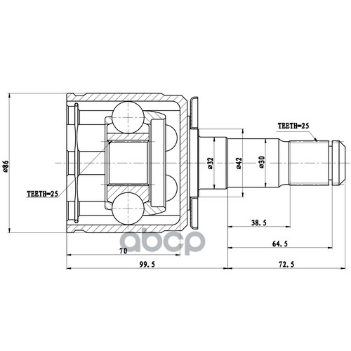 Шрус Внутренний | Перед Лев | Zikmar арт. Z87716R