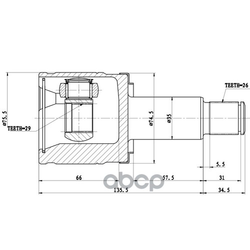 Шрус Внутренний | Перед Прав | Zikmar арт. Z87891R
