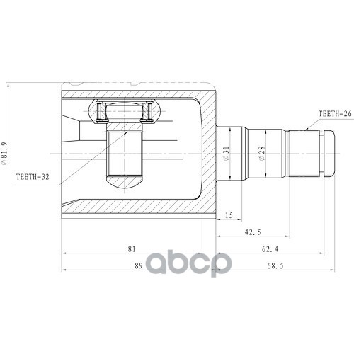 Шрус Внутренний | Перед Лев | Zikmar арт. Z87970R