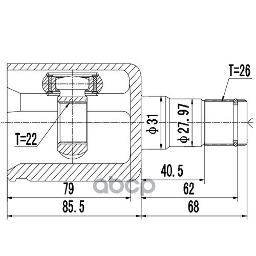 Шрус Внутренний | Перед Лев | Zikmar арт. Z87974R