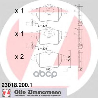 Колодки Тормозные Дисковые Vag Zimmermann арт. 23018.200.1