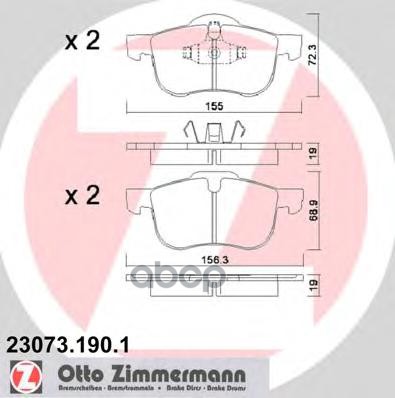 Колодки Тормозные Дисковые Volvo Zimmermann арт. 23073.190.1