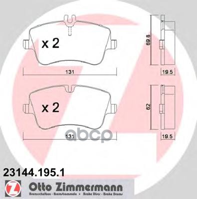 Колодки Тормозные Дисковые Mb Zimmermann арт. 23144.195.1