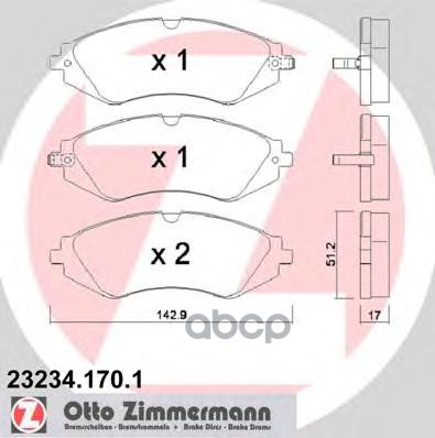 Колодки Тормозные Дисковые Chevrolet  Daewoo Zimmermann арт. 23234.170.1