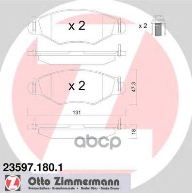 Колодки тормозные дисковые Peugeot  Citroen Zimmermann арт. 23597.180.1