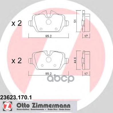 Колодки тормозные дисковые BMW  Mini Zimmermann арт. 23623.170.1