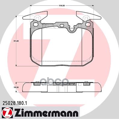 Колодки тормозные пер. ZIMMERMANN 25028.180.1 Zimmermann арт. 25028.180.1