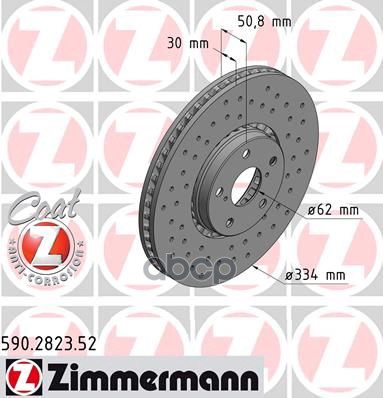 Диск тормозной передний правый вентилируемый LEX GS IS C IS III RC 05- SPORT ZIMMERMANN 590282352 Zimmermann арт. 590282352