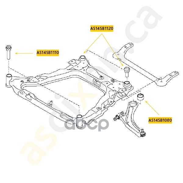 Сайлентблок Переднего Подрамника Передний 54466-En11a Qashqai (J10e) a.s.dixon арт. AS14SB1110