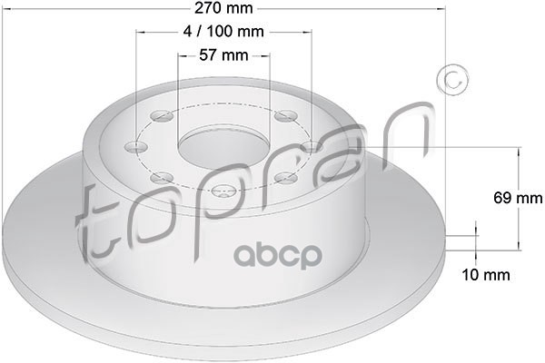 Диск Тормозной (Замена Для Hp-200950755) topran арт. 200950001