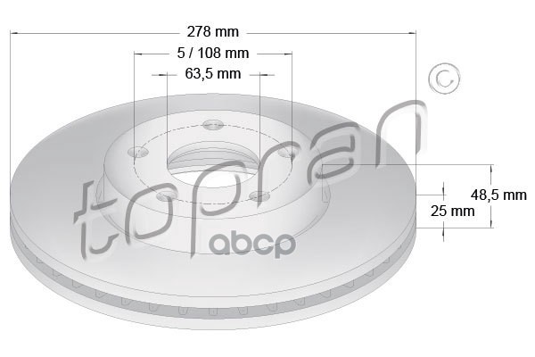 Диск тормозной (замена для HP-304728755) topran арт. 304728001